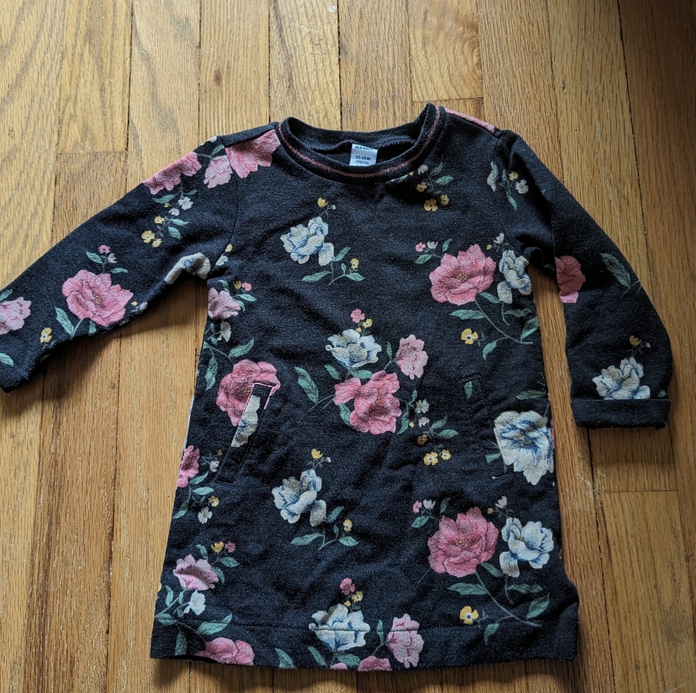 Floral sweatshirt dress